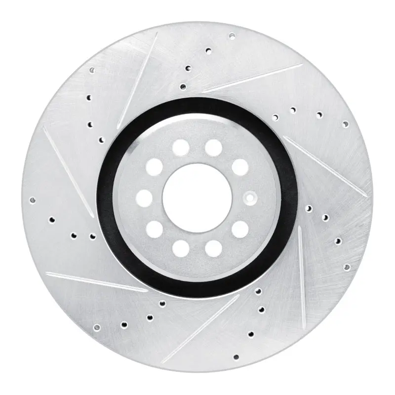 R1 04-06 Audi Tt Quattro Left Front Drilled & Slotted Silver Brake Rotor 1
