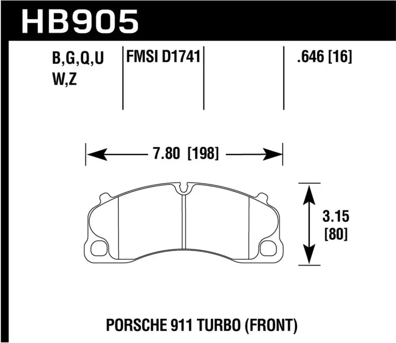 Hawk 17-20 Porsche 911 Front Er-1 Brake Pad Set 1