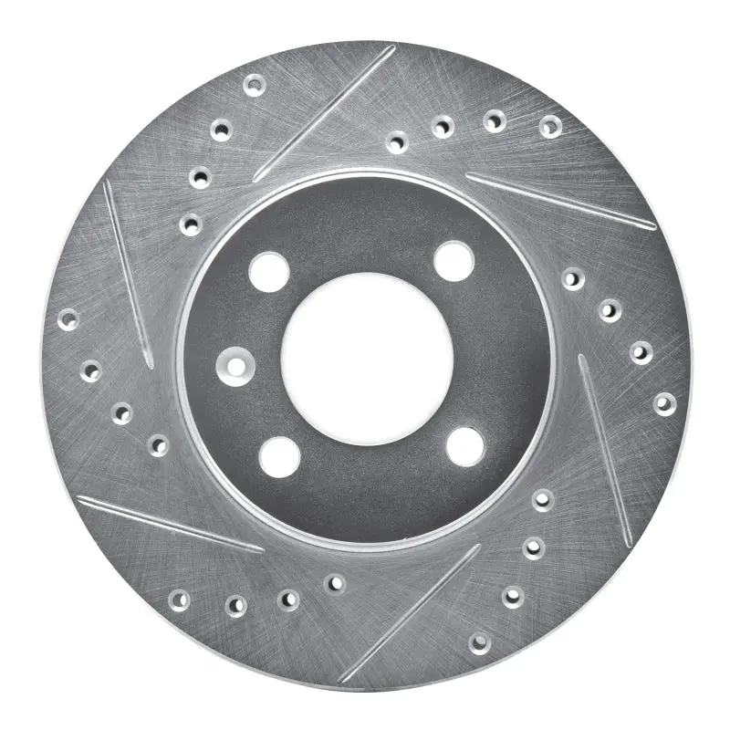 R1 86-08 Volkswagen Quantum Front Left Drilled & Slotted Silver Brake Rotor 1