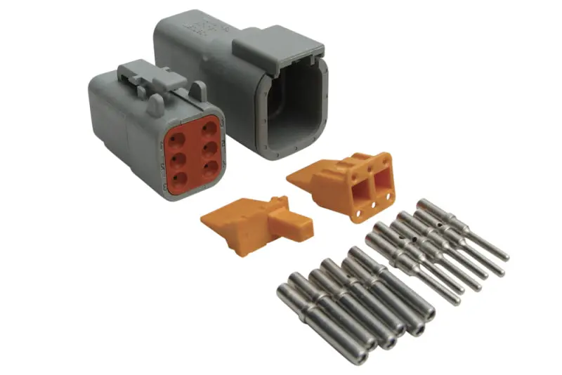 Haltech Matching Set Of Deutsch Dtm-6 Connectors 7.5 Amp Plug & Pins 1
