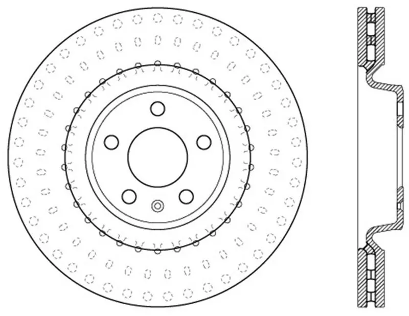 Stoptech Power Slot 12 Audi A6 Quattro/11-12 A7 Quattro / 7/11-13 S4 Front Left Slotted Rotor 1