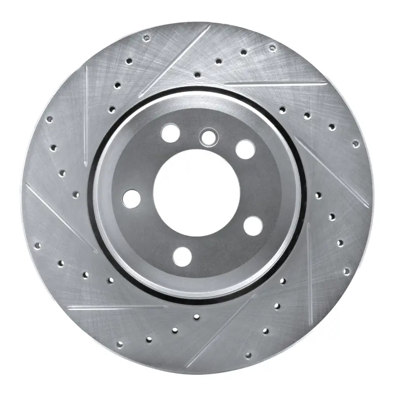 R1 02-05 Bmw 760Li Rear Left Drilled & Slotted Silver Brake Rotor 1