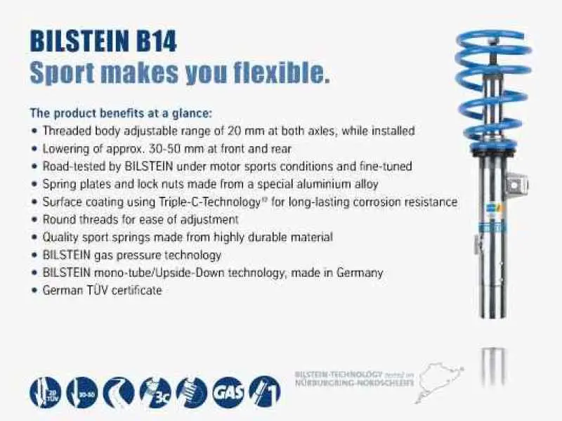 Bilstein B14 2008 Volkswagen Gti Base Front And Rear Suspension Kit 1