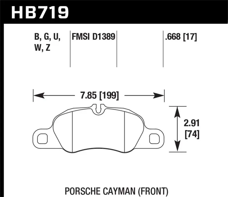 Hawk 2013-2016 Porsche 911 Series Performance Ceramic Front Brake Pads (Does Not Fit S Models) 1