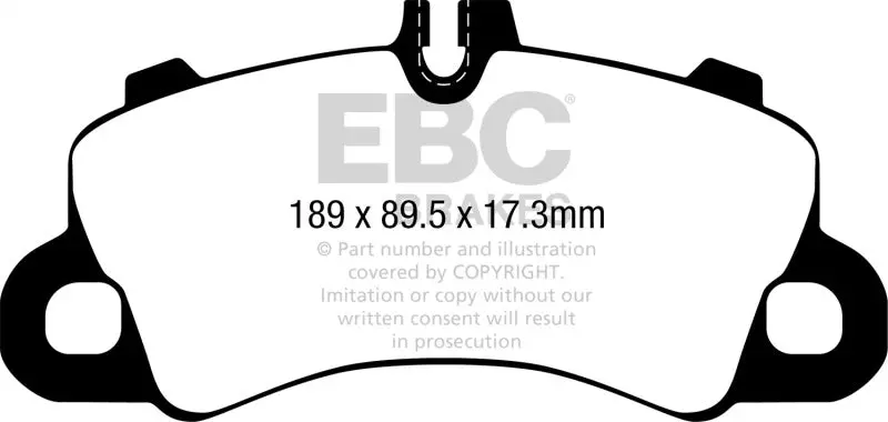 Ebc 2018+ Porsche Cayenne (3Rd Gen) 3.0L Turbo Extra Duty Front Brake Pads 1