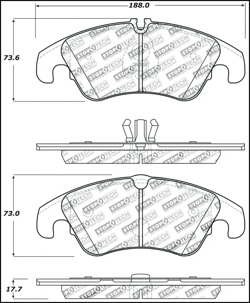 Stoptech Performance 08-10 Audi A5 / 10 S4 / 09-10 Audi A4 (Except Quattro) Front Brake Pads 1