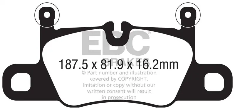 Ebc 2018+ Porsche Cayenne (3Rd Gen) 4.0Tt Extra Duty Rear Brake Pads 1