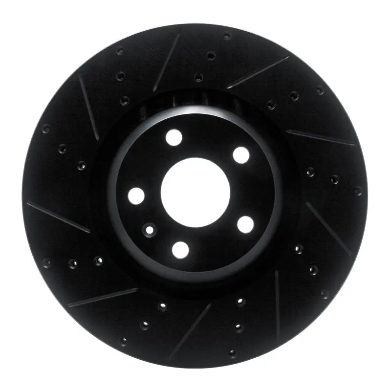 R1 12-15 Audi Tts Quattro Front Left Drilled & Slotted Black Brake Rotor 1