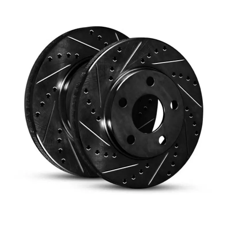 R1 97-08 Audi A4 (Mexico) Rear Right Front Right Drilled & Slotted Black Brake Rotor 1