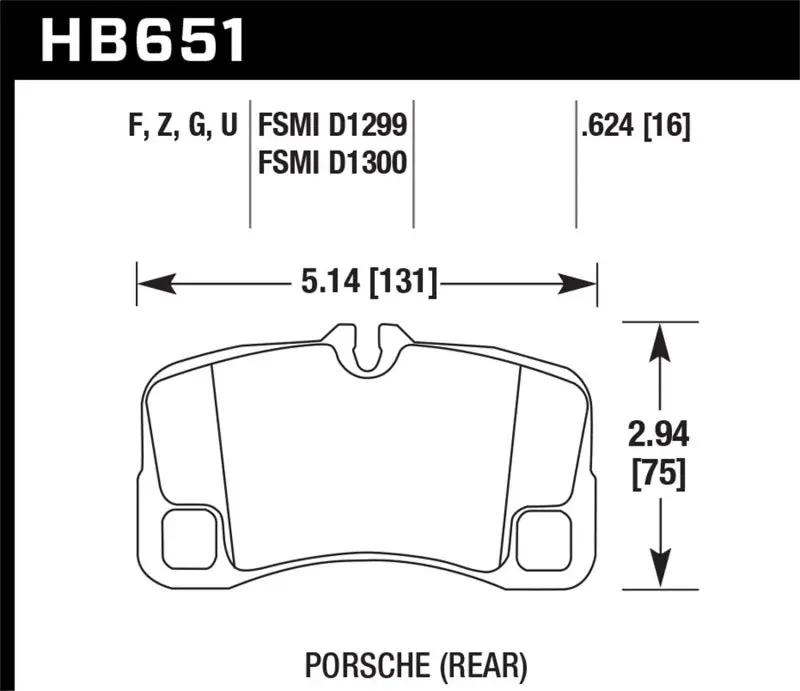 Hawk 07-08 Porsche 911 Turbo/911 Gt3/911 Gt3 Cup Rear Dtc-60 Race Brake Pads 1