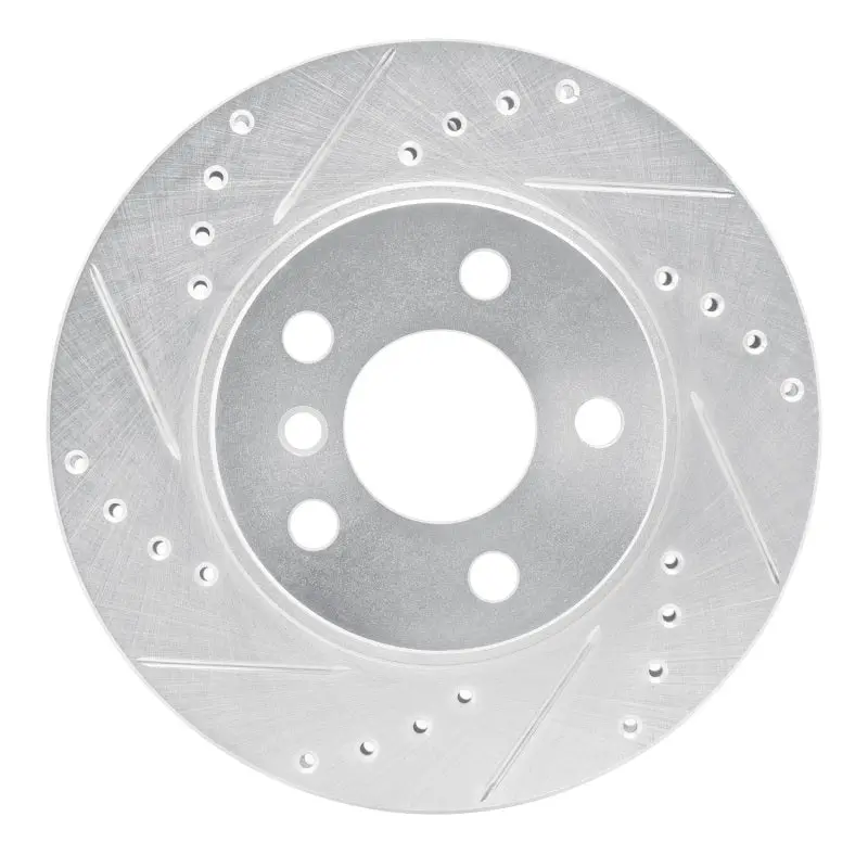R1 14-21 Bmw I3 Front Left Drilled & Slotted Silver Brake Rotor 1
