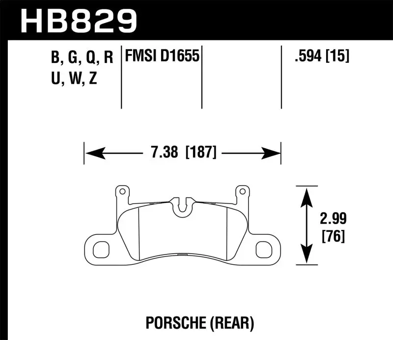 Hawk 12-17 Porsche 911 Performance Ceramic Street Rear Brake Pads 2