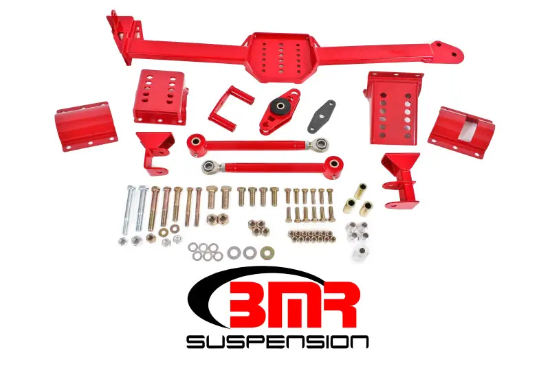 Bmr 05-14 S197 Mustang Body Mount Watts Link Rod End/Poly W/ Adj. Axle Clamps - Red 1