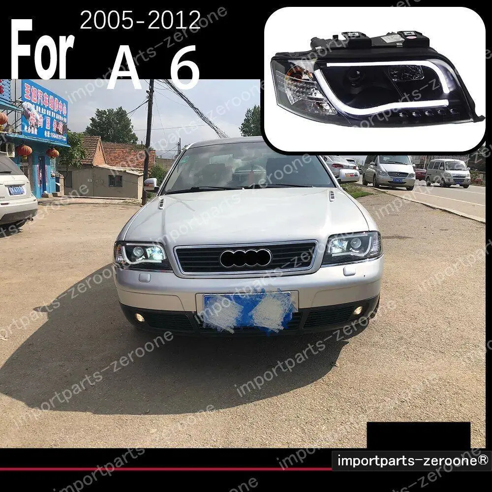 アウディ　A6　C5　C6　アップグレードヘッドライト　ソナー付き　2005～2011　Headlight No Bulb　　-Had-1096 1