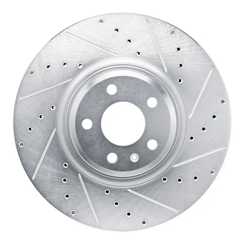 R1 18-25 Audi Sq5 Sportback Front Right Drilled & Slotted Silver Brake Rotor 1