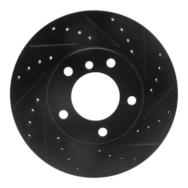 R1 91-06 Bmw 328I Front Right Drilled & Slotted Black Brake Rotor 1
