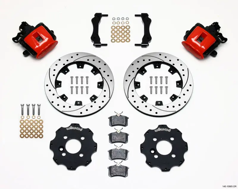 Wilwood Combination Parking Brake Rear Kit 11.75In Drilled Red Mini Cooper 1