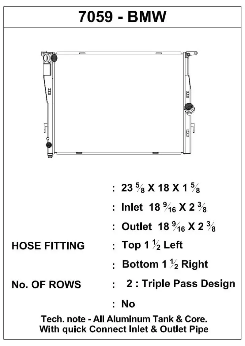 Csf 07-13 Bmw M3 (E9x) Triple Pass Radiator 1