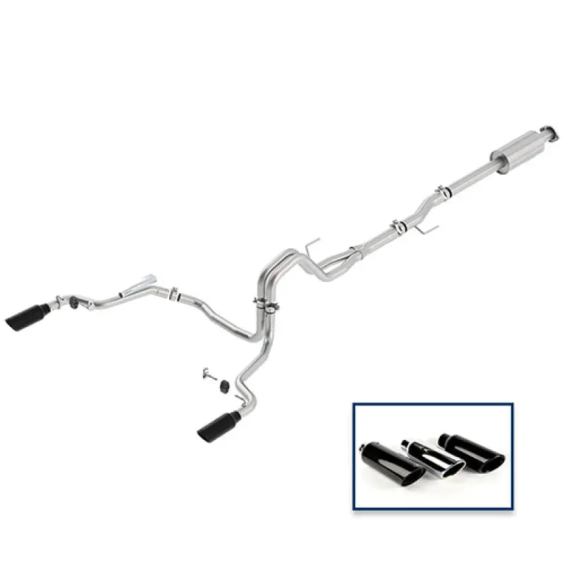 Ford Racing 15-18 F-150 5.0L Cat-Back Extreme Exhaust System Rear Exit W/ Black Chrome Tips 1