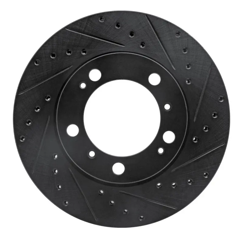 R1 97-04 Porsche Boxster Front Right Drilled & Slotted Black Brake Rotor 1