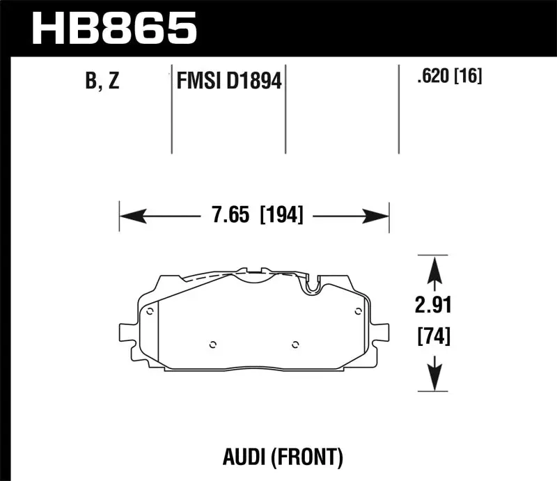 Hawk 18-19 Audi S5 Performance Ceramic Street Front Brake Pads 1