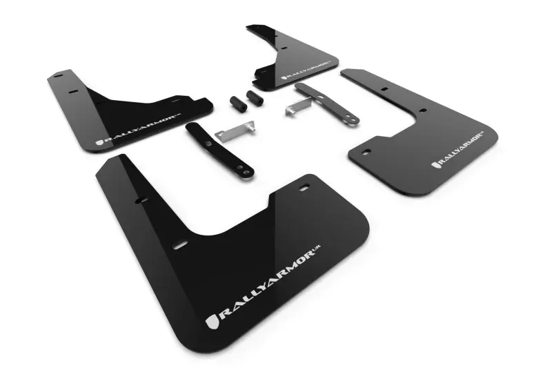 Rally Armor 24-26 Tesla Model 3 Highland Black Ur Mud Flap White Logo 1
