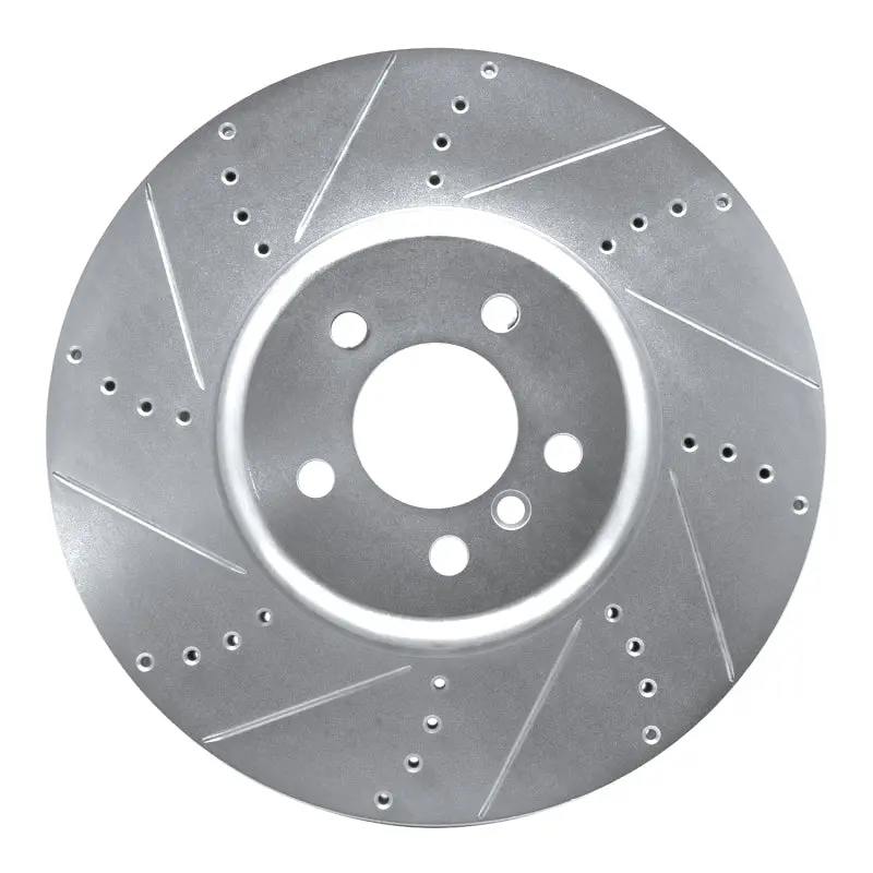 R1 09-17 Bmw 750Li Xdrive Left Front Drilled & Slotted Silver Brake Rotor 1