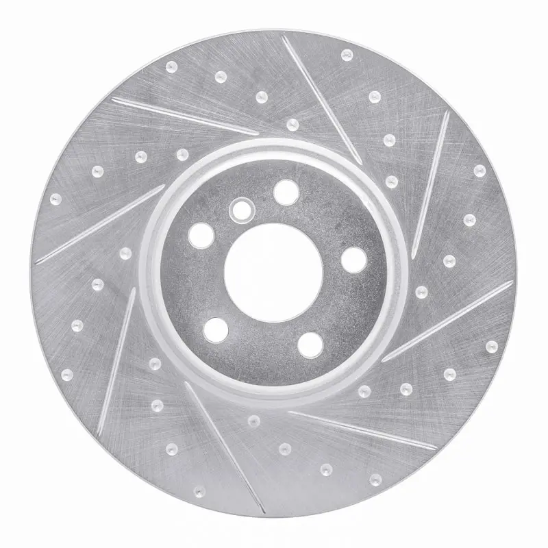 R1 16-25 Bmw I4 Right Front Drilled & Slotted Silver Brake Rotor 1