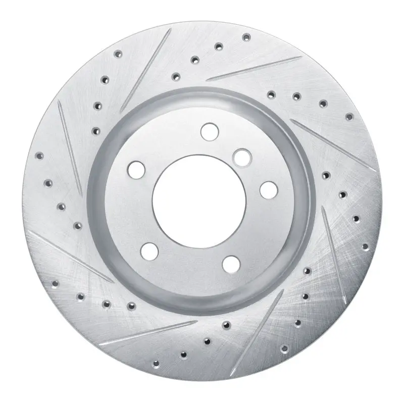 R1 09-16 Bmw Z4 Front Left Drilled & Slotted Silver Brake Rotor 1