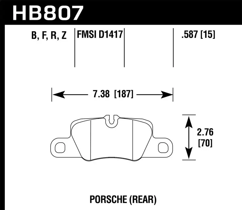 Hawk 16-17 Porsche Panamera S/Gts Hp+ Street Rear Brake Pad 2