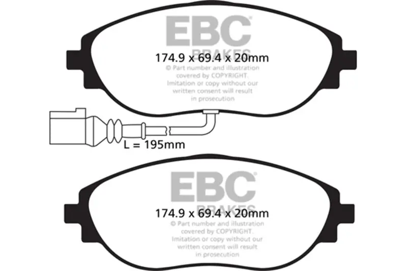 Ebc 12+ Volkswagen Cc 3.6 Ultimax2 Front Brake Pads 1