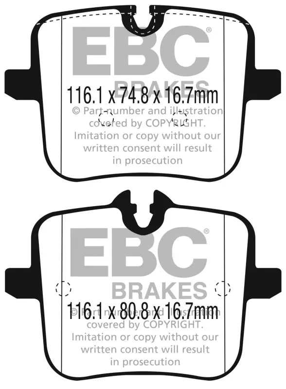 Ebc 2018+ Bmw M5 4.4Tt (F90) Yellowstuff Rear Brake Pads 2