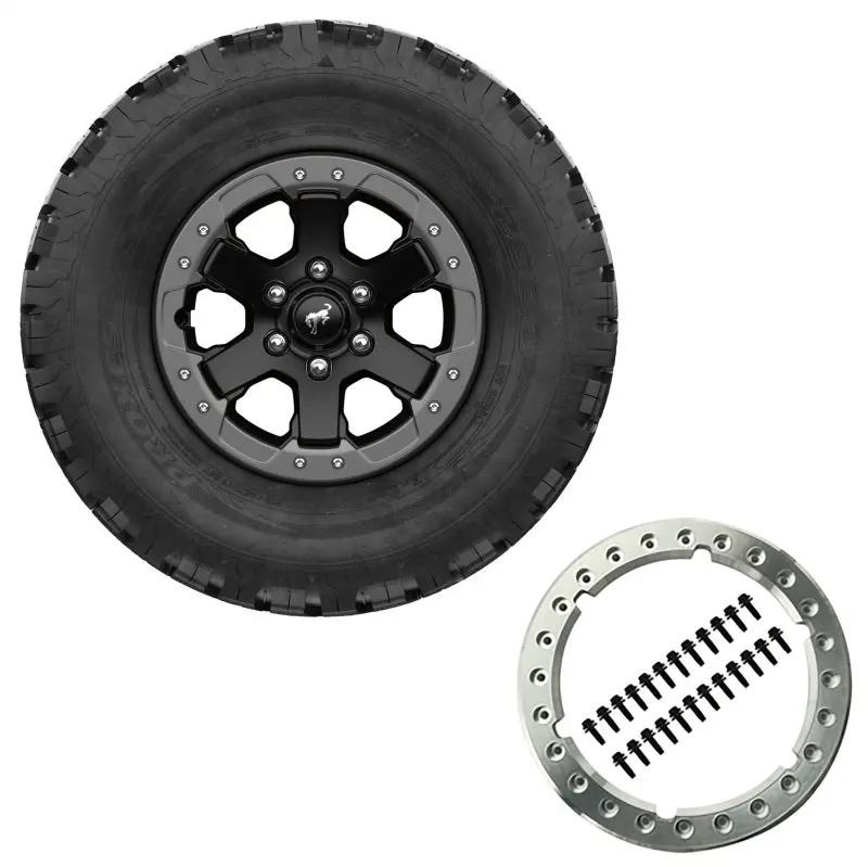 Ford Racing 2021 Bronco 17X8.0 Beadlock Carbonized Gray Badlands Wheel Kit 1