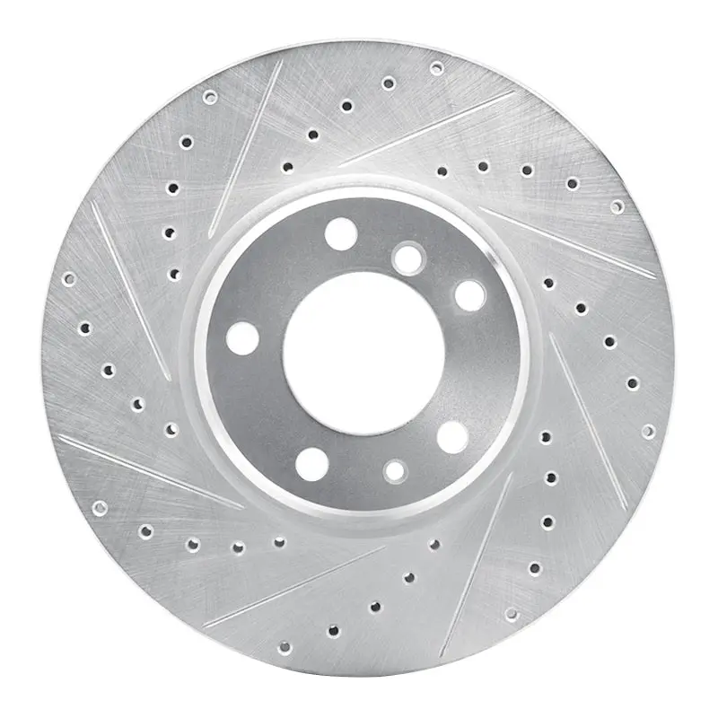 R1 95-01 Bmw 750Il Front Left Drilled & Slotted Silver Brake Rotor 1