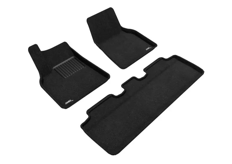 3D Maxpider 21-22 Tesla Model Y Elegant 1St 2Nd Row - Floor Mat Set (Black) 1