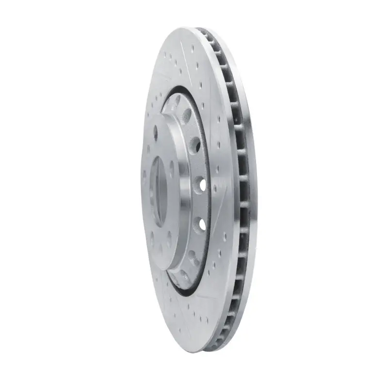 R1 04-10 Audi A8 Rear Right Drilled & Slotted Silver Brake Rotor 2