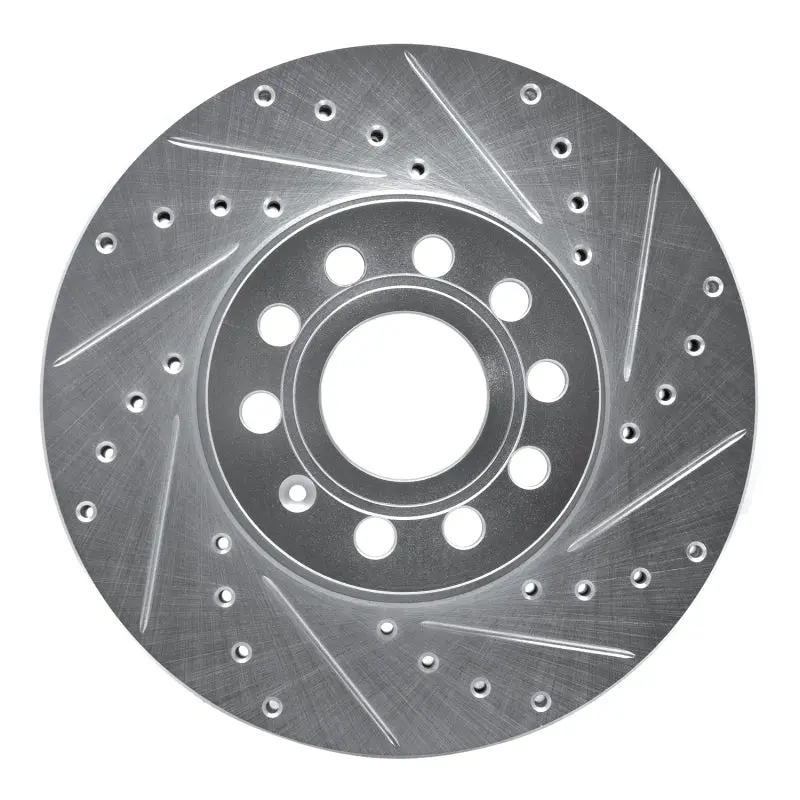 R1 05-25 Audi A3 (Mexico) Front Right Drilled & Slotted Silver Brake Rotor 1