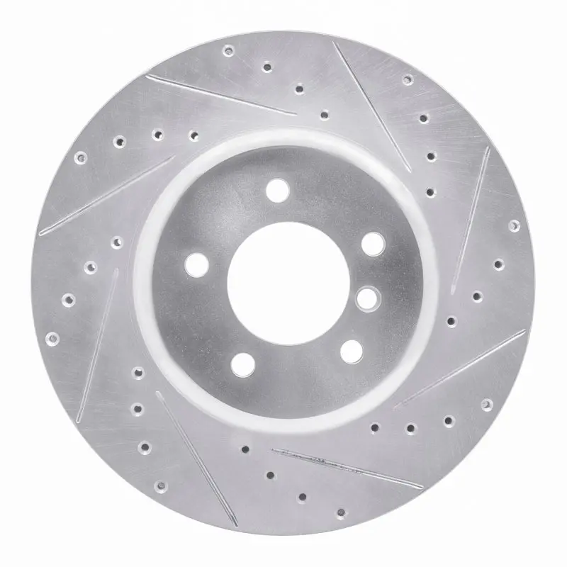 R1 11-16 Bmw Z4 Front Right Drilled & Slotted Silver Brake Rotor 1