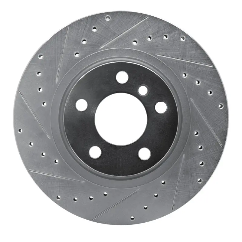 R1 11-18 Bmw X3 Rear Left Drilled & Slotted Silver Brake Rotor 1