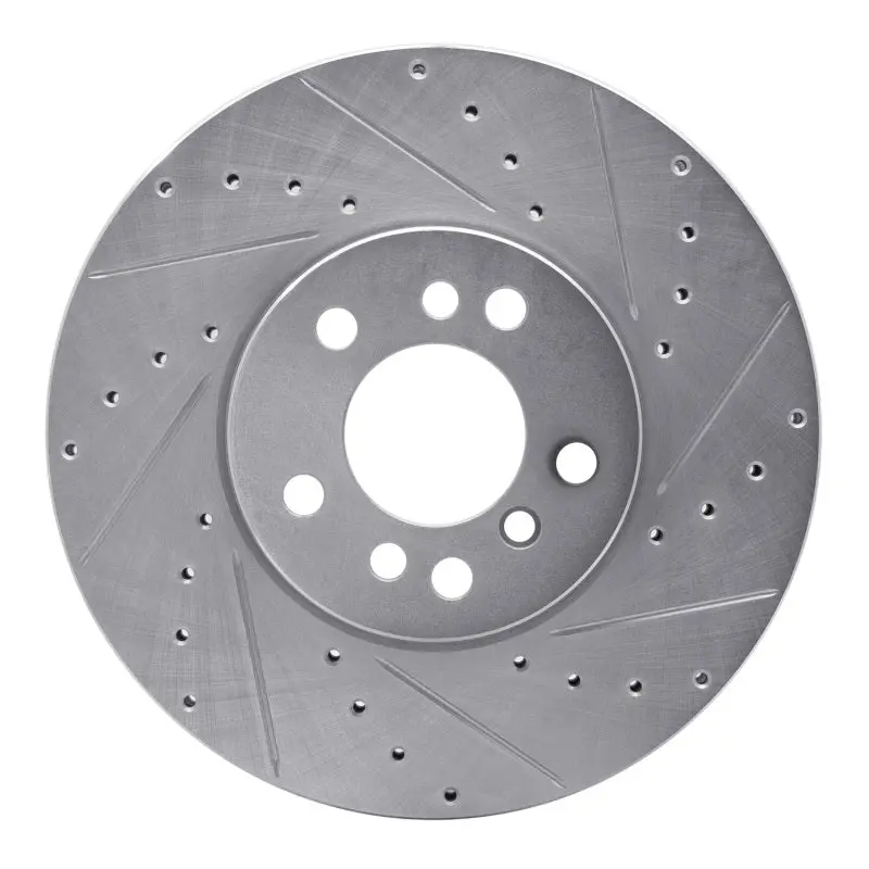 R1 00-06 Bmw X5 Front Right Drilled & Slotted Silver Brake Rotor 1