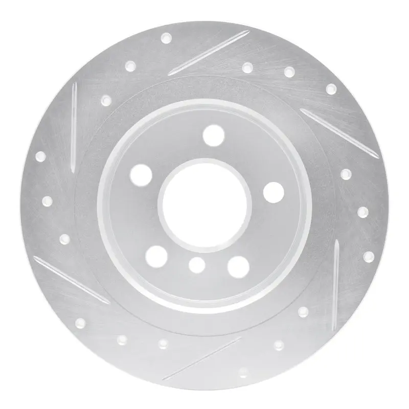 R1 14-25 Bmw 220I (Mexico) Rear Right Drilled & Slotted Silver Brake Rotor 2