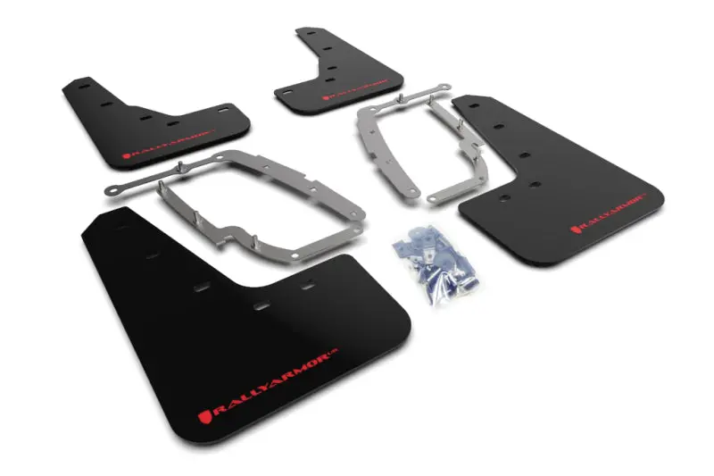 Rally Armor 17-23 Tesla Model 3 Black Ur Mud Flap W/Red Logo 1