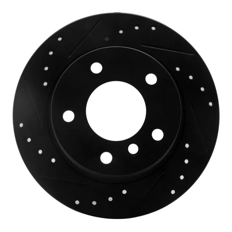 R1 03-06 Bmw Z4 Rear Left Drilled & Slotted Black Brake Rotor 1
