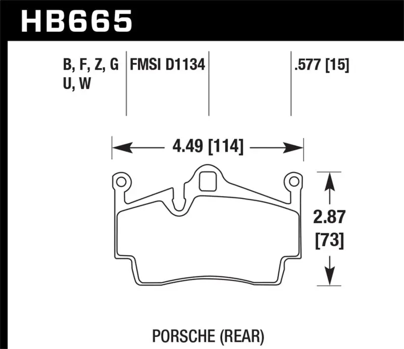 Hawk 2014-2015 Porsche Cayman Performance Ceramic Street Rear Brake Pads 1