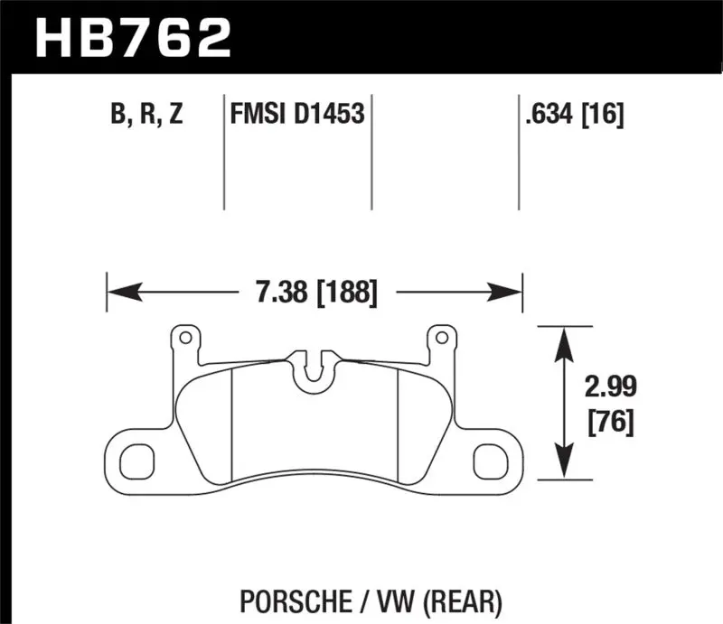 Hawk 2015 Porsche Cayenne Hps 5.0 Rear Brake Pads 1