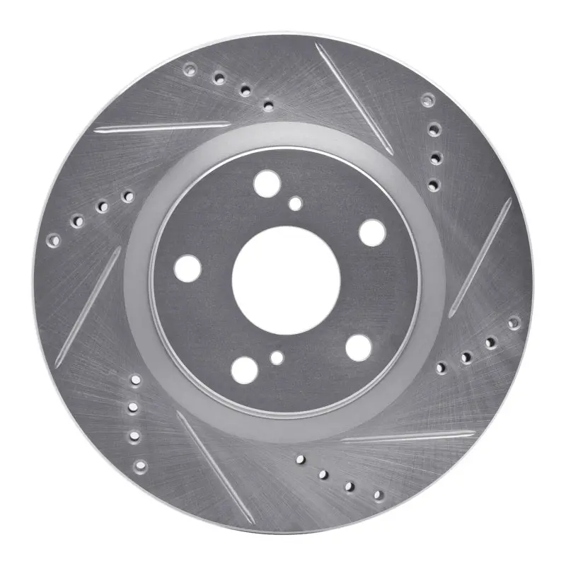 R1 99-05 Audi A6 Quattro Rear Right Drilled & Slotted Silver Brake Rotor 1