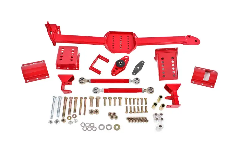 Bmr 05-14 S197 Mustang Body Mount Watts Link Rod End/Poly W/ Adj. Axle Clamps - Red 1