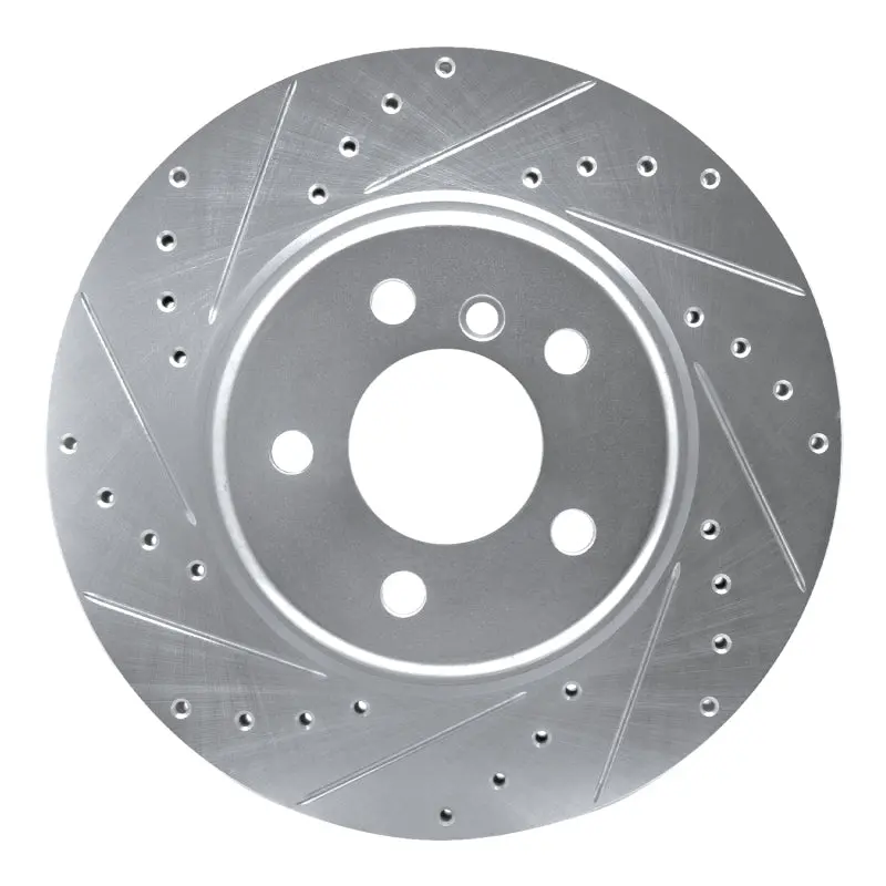 R1 11-16 Bmw 528I Xdrive Front Left Drilled & Slotted Silver Brake Rotor 1