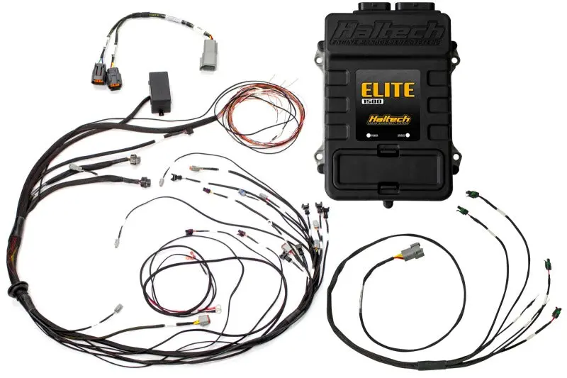 Haltech Elite 1500 Terminated Harness Ecu Kit W/ Square Ev1 Injector Connectors 1