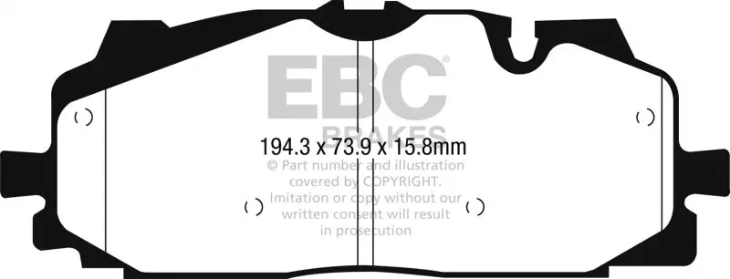 Ebc 17-24 Audi Rs4 2.9Tt / 21-24 Audi Rs3 2.5T Yellowstuff Front Brake Pads 1